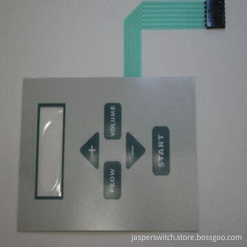 Touch switches with keys embossed and transparent window